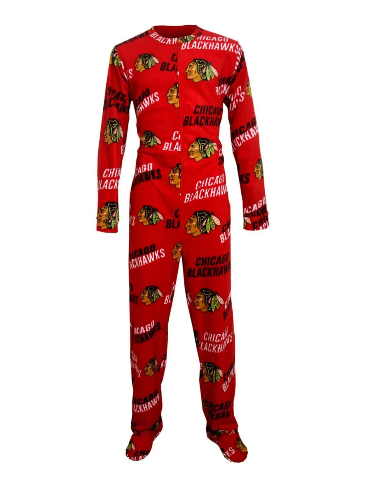 Chicago Blackhawks Men's Wildcard One Piece Full Body Union Suit Pajamas